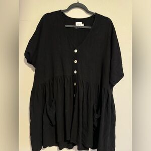 Oh Polly black loose cover up dress